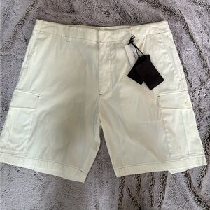 Prada Men's Light Cream Cargo Shorts